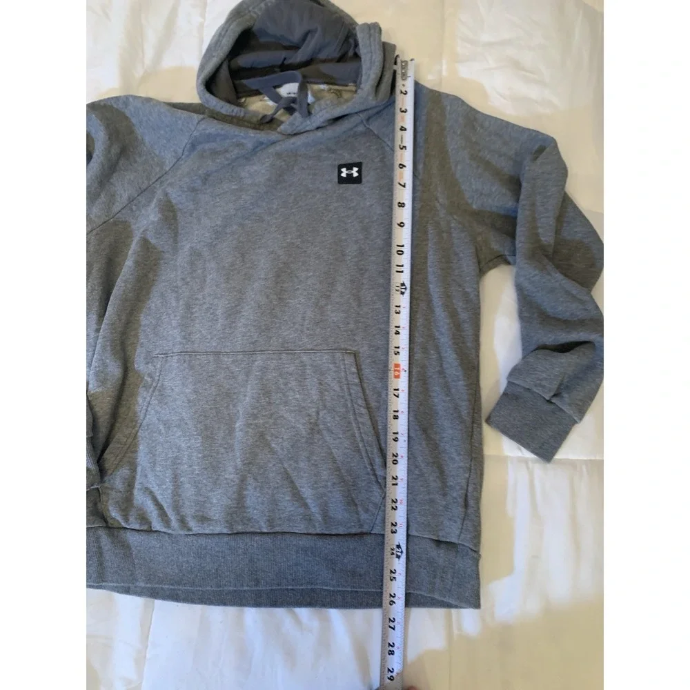Under Armour Men's Hoodie Size L Grey Loose Fit Fleece Pullover - Picture 6 of 9